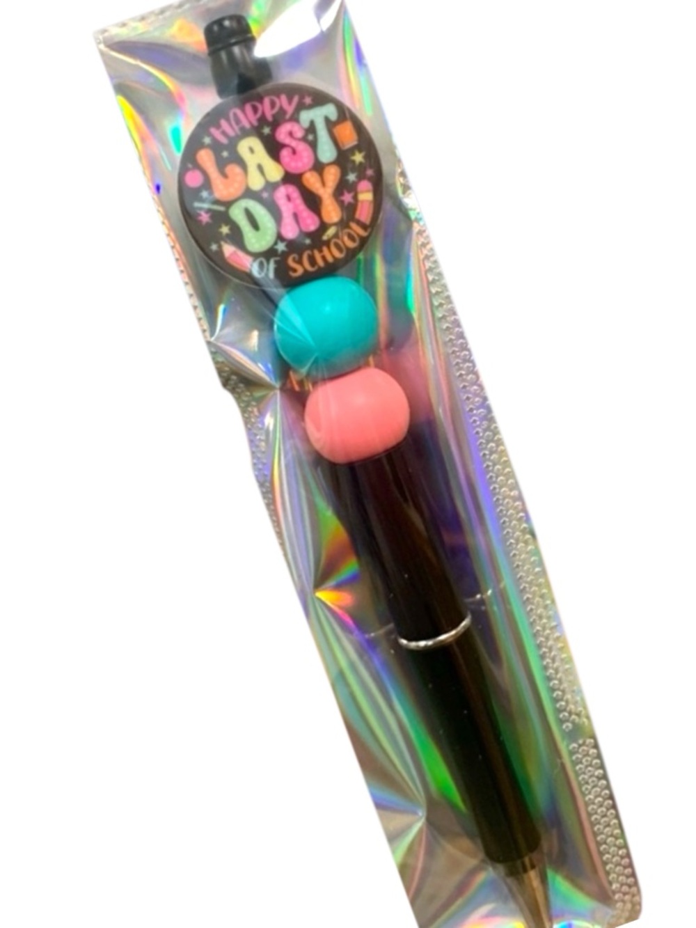 Last Day of Schoo Black Pen with Colorful l Topper